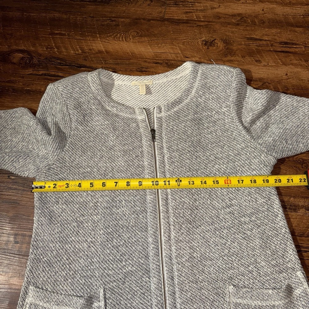 Eileen Fisher Women's Medium Full Zip Organic Cotton Sweater Minimalist - Picture 5 of 6